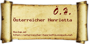 Österreicher Henrietta névjegykártya