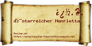 Österreicher Henrietta névjegykártya