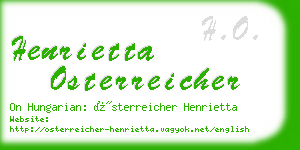 henrietta osterreicher business card